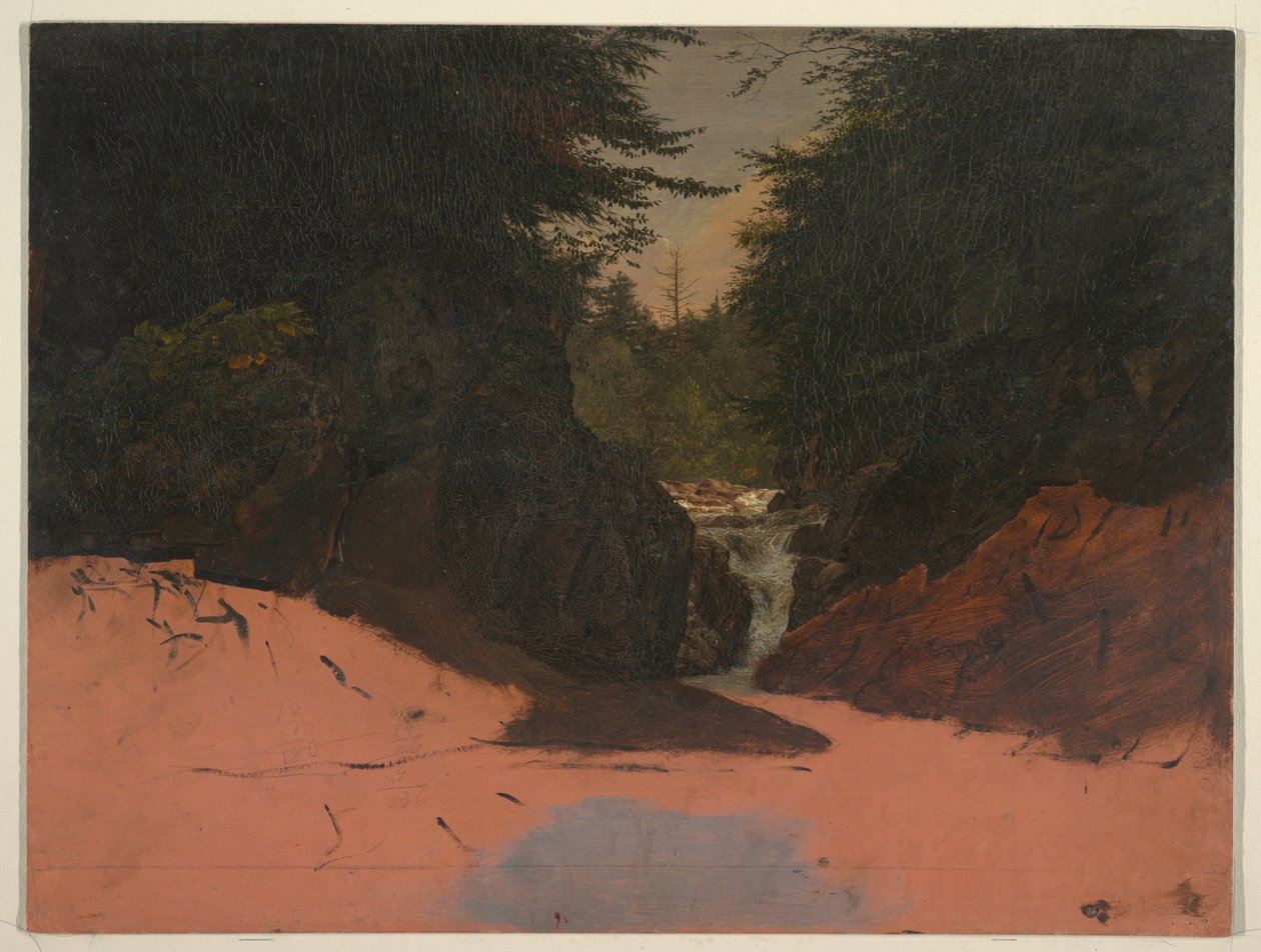 Dessin, Maine, ruisseau de montagne, août-septembre 1851 - Frederic Edwin Church