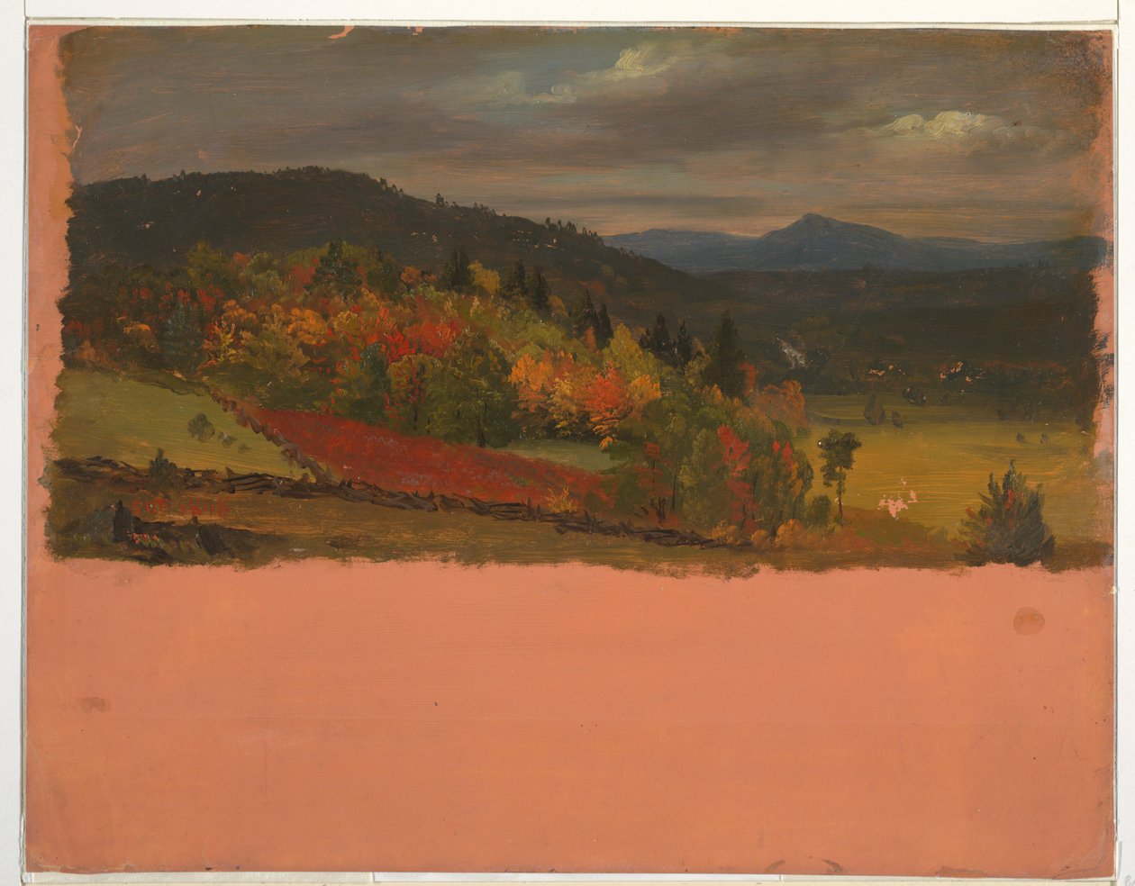 Dessin, vue du Maine ou de Stockbridge, Mass. septembre 1848 - Frederic Edwin Church