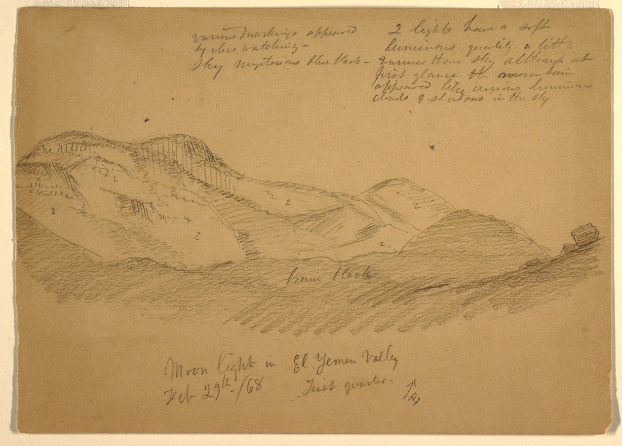 Dessin, Clair de lune dans la vallée d