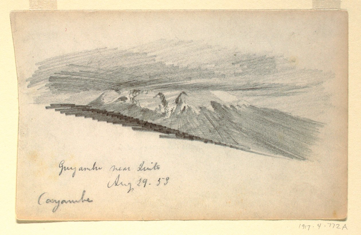 Dessin, mont Cayambe, Équateur, 29 août 1853 - Frederic Edwin Church