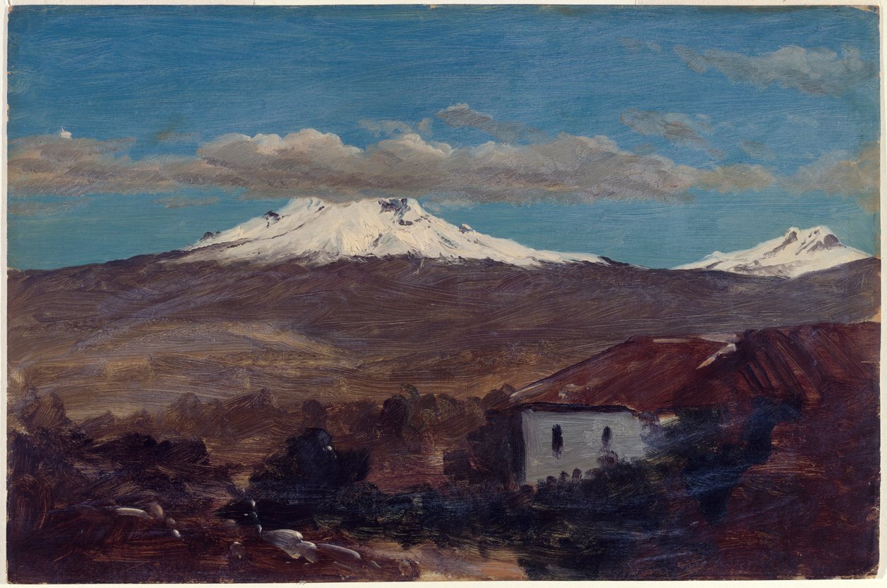 Dessin, Mont Chimborazo vu de Riobamba, Équateur, 1857 - Frederic Edwin Church