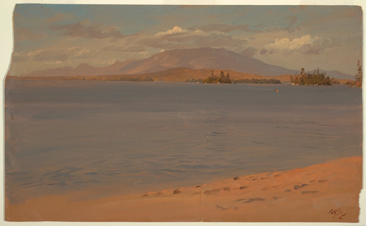 Dessin, le mont Katahdin depuis le lac Millinocket, 1878 - Frederic Edwin Church