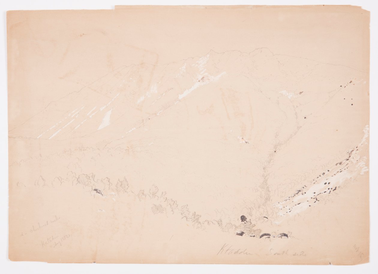 Dessin, mont Katahdin, vu du sud, août 1852 - Frederic Edwin Church