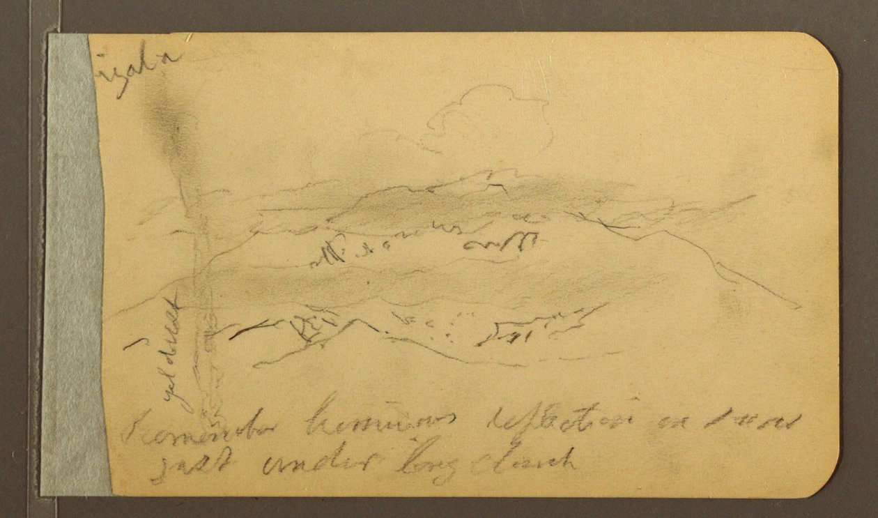 Dessin, flanc de montagne, 1889 - Frederic Edwin Church