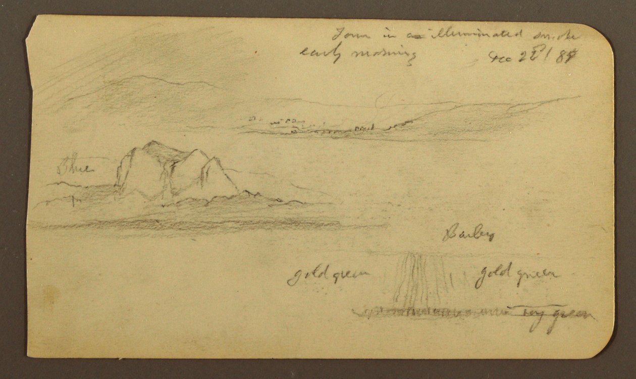 Dessin, paysages de montagne ; verso : flanc de montagne, Tocatecas, 22 décembre 1884 - Frederic Edwin Church