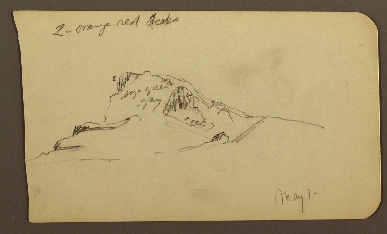 Dessin, sommet de montagne ; verso : chaîne de montagnes, 1er mai 1885 - Frederic Edwin Church