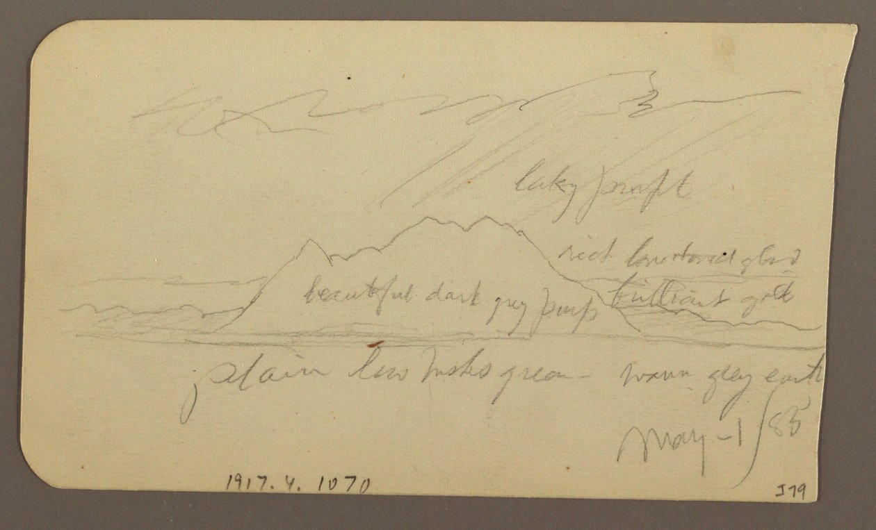 Dessin, sommet de montagne ; verso : chaîne de montagnes, 1er mai 1885 - Frederic Edwin Church