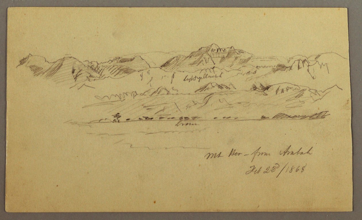 Dessin, Mountain Peaks, 22 février 1868 - Frederic Edwin Church