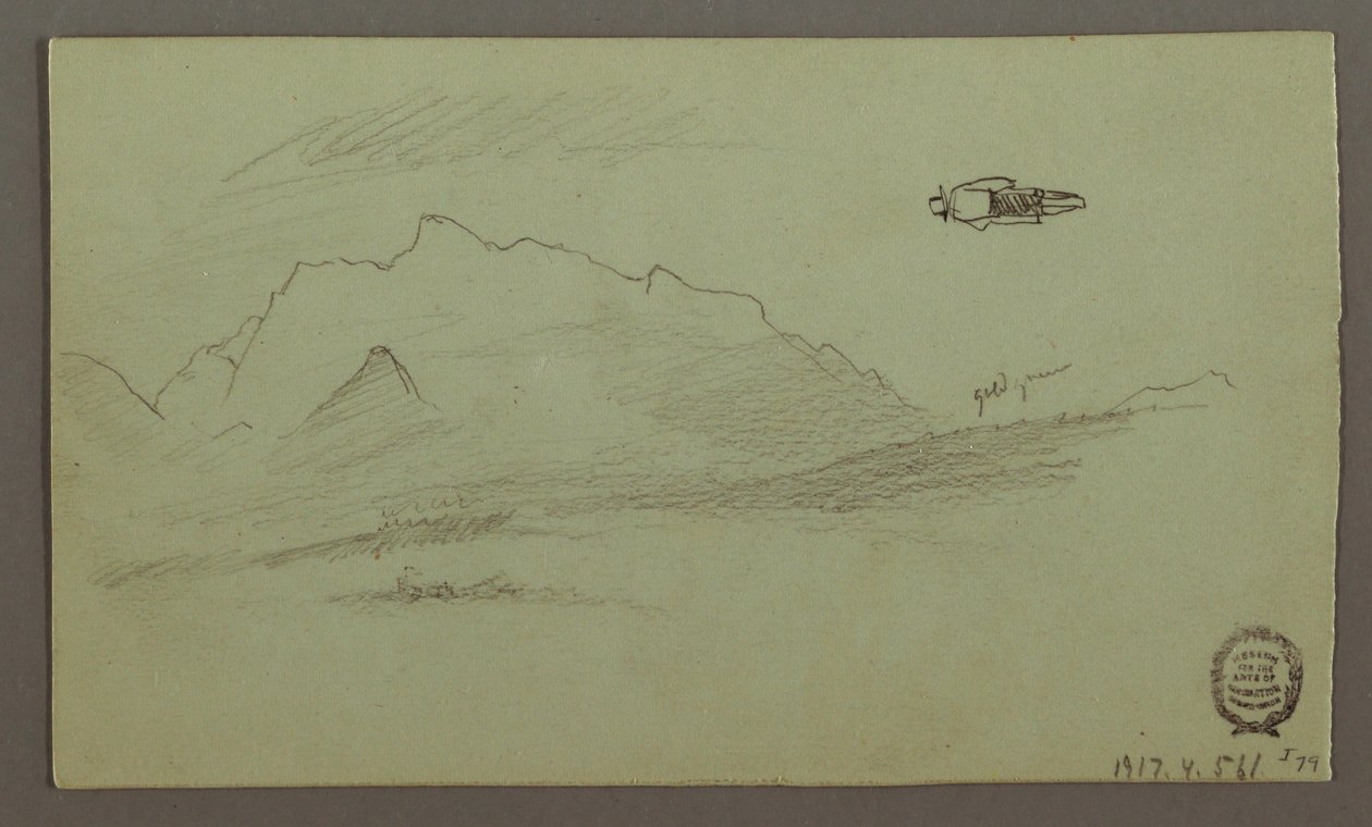 Dessin, pics montagneux, peut-être 1868 - Frederic Edwin Church