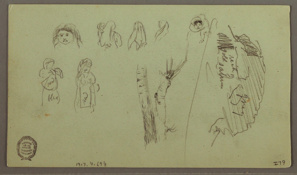 Dessin, chaîne de montagnes, études de figures, mai peut-être 1868 - Frederic Edwin Church