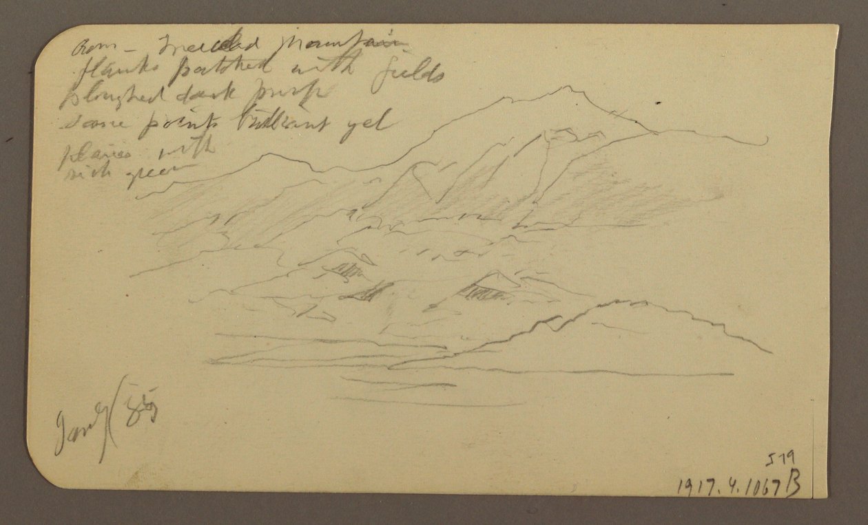 Dessin, chaîne de montagnes, Toluca ; Verso : chaîne de montagnes, Toluca, 7 janvier 1885 - Frederic Edwin Church
