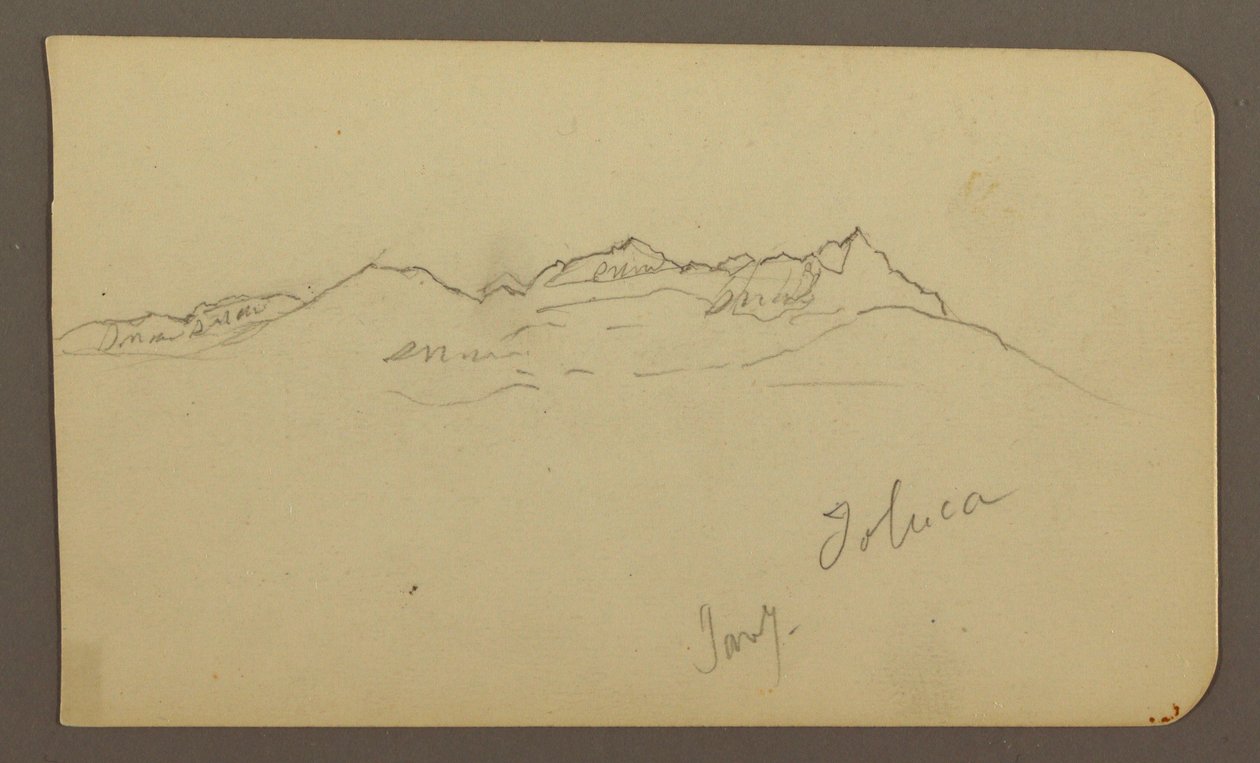 Dessin, chaîne de montagnes, Toluca ; verso : clocher, chaîne de montagnes, Toluca, 7 janvier 1885 - Frederic Edwin Church