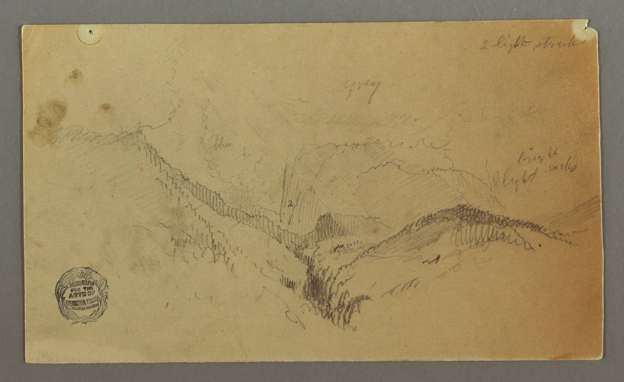Dessin, étude de montagne, peut-être 1868 - Frederic Edwin Church