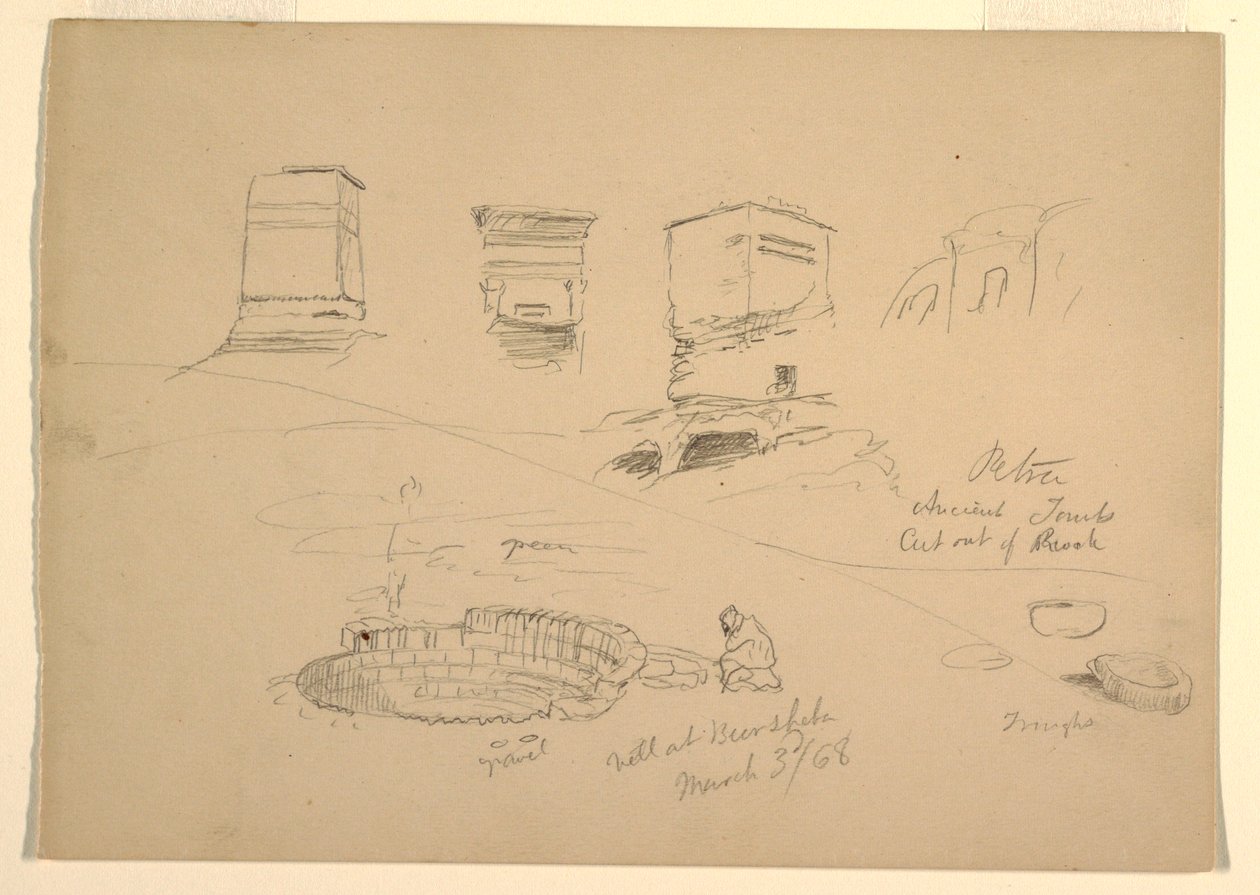 Dessin, montagne, Wady el-Arabah, 26 février 1868 - Frederic Edwin Church
