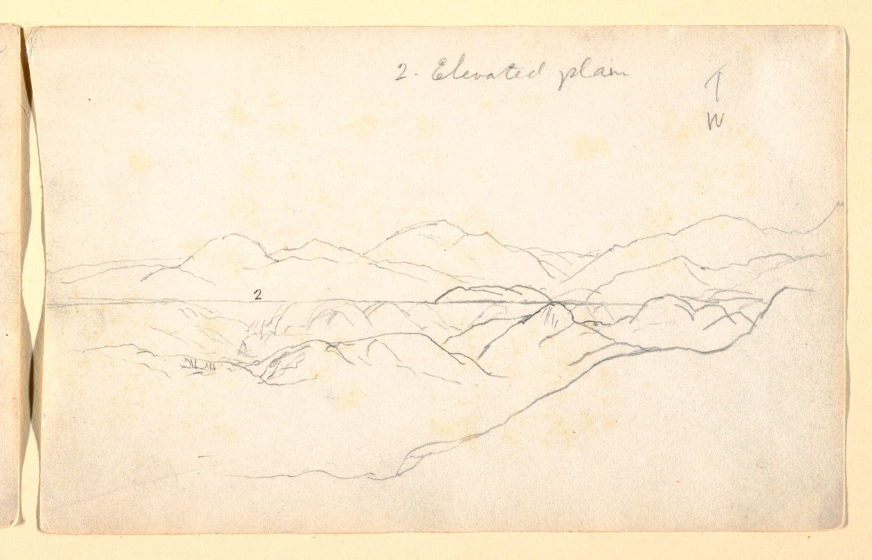 Dessin, Paysage de montagne, Colombie, 1853 - Frederic Edwin Church