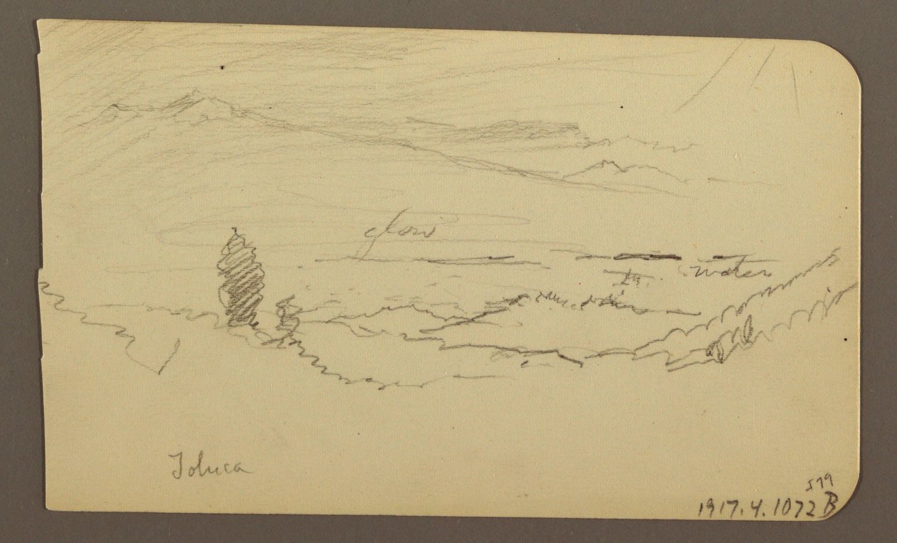 Dessin, paysage de montagne, Toluca ; Verso : Montagne, Toluca, 20 avril 1885 - Frederic Edwin Church
