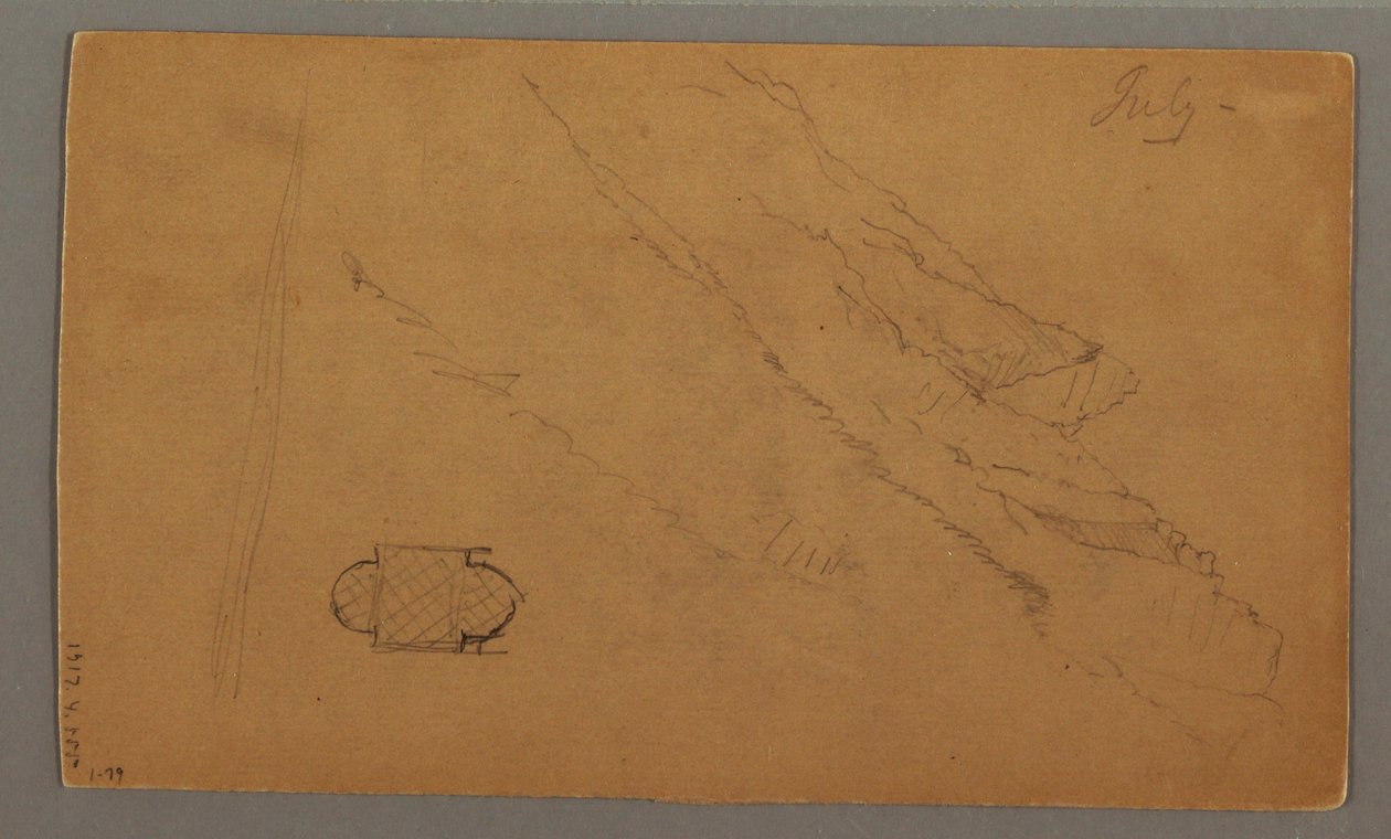 Dessin, montagnes s