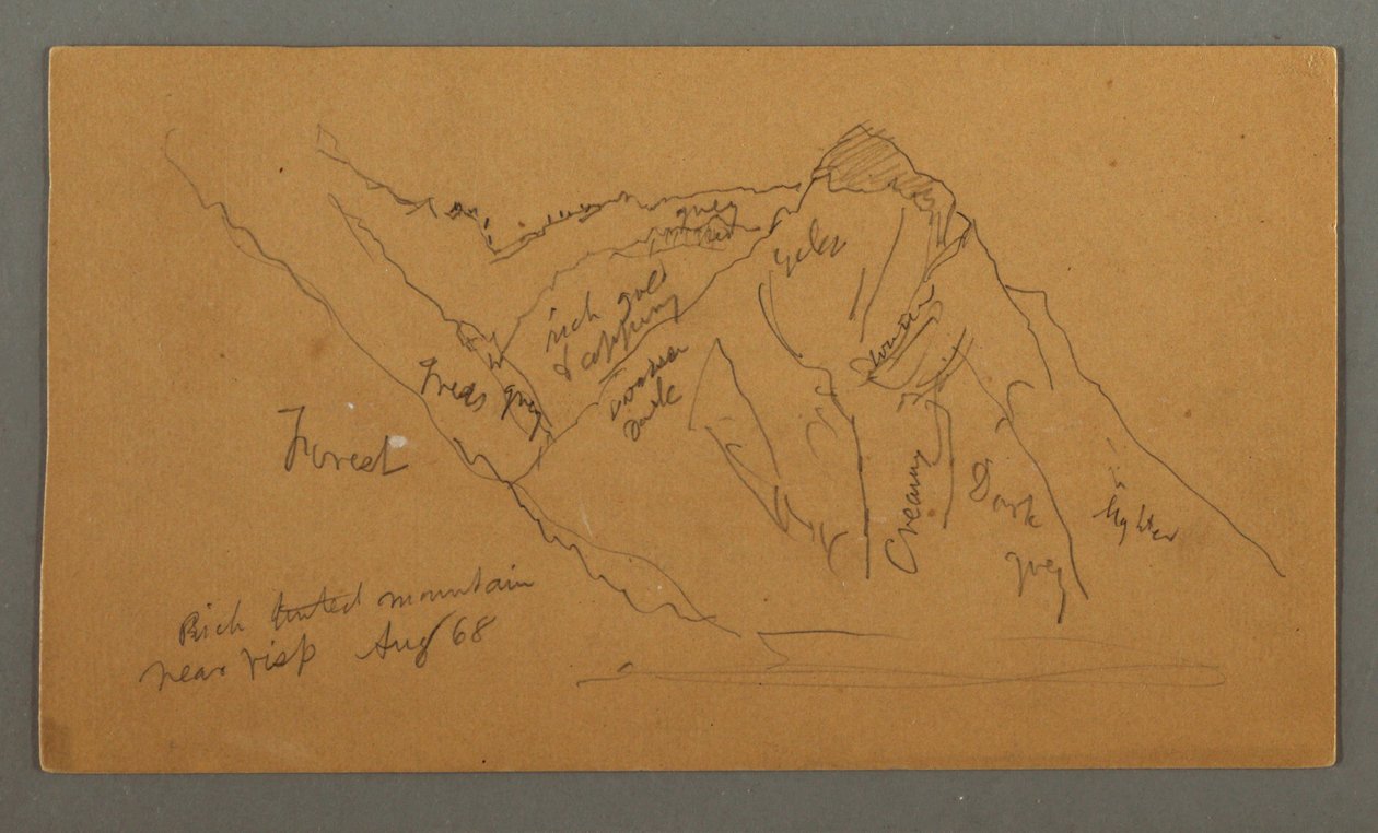 Dessin, Montagnes du Valais, Alpes pennines, août 1868 - Frederic Edwin Church