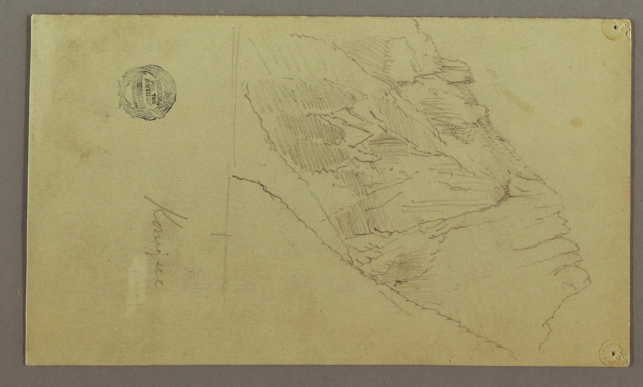 Dessin, flanc de montagne, peut-être 1868 - Frederic Edwin Church