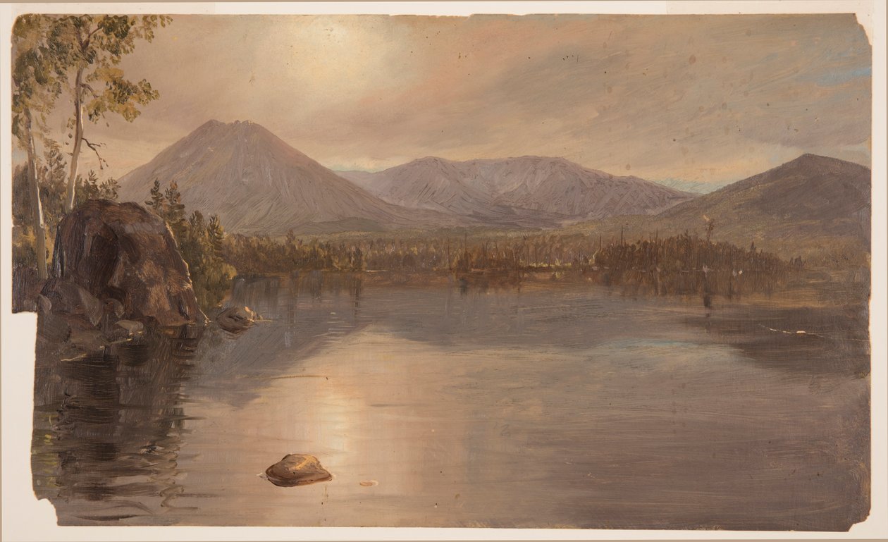 Dessin, monts Katahdin et Turner depuis le lac Katahdin, Maine, 1855-60 - Frederic Edwin Church