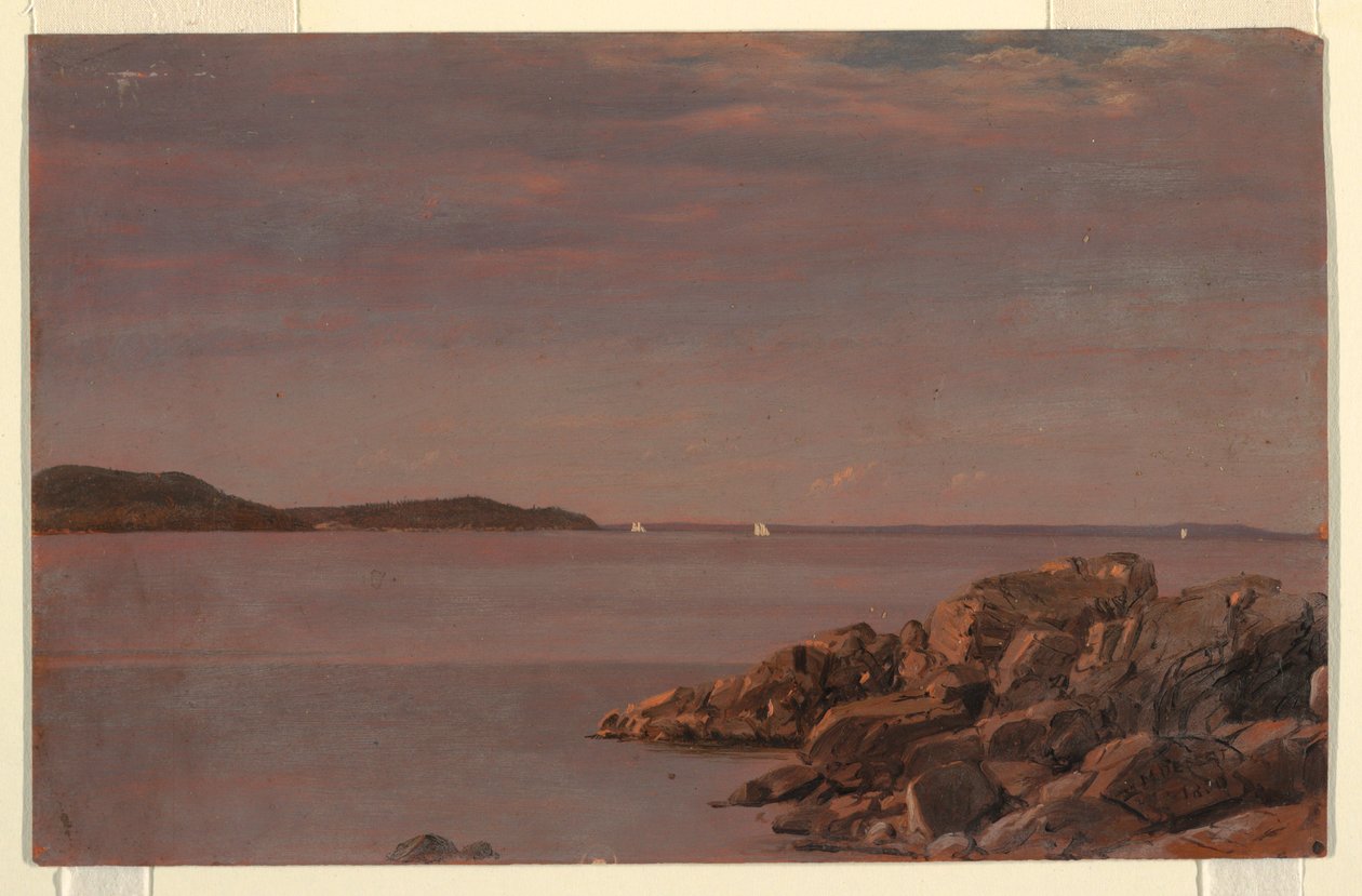 Dessin, île du Mont-Désert, côte du Maine, 1850 - Frederic Edwin Church