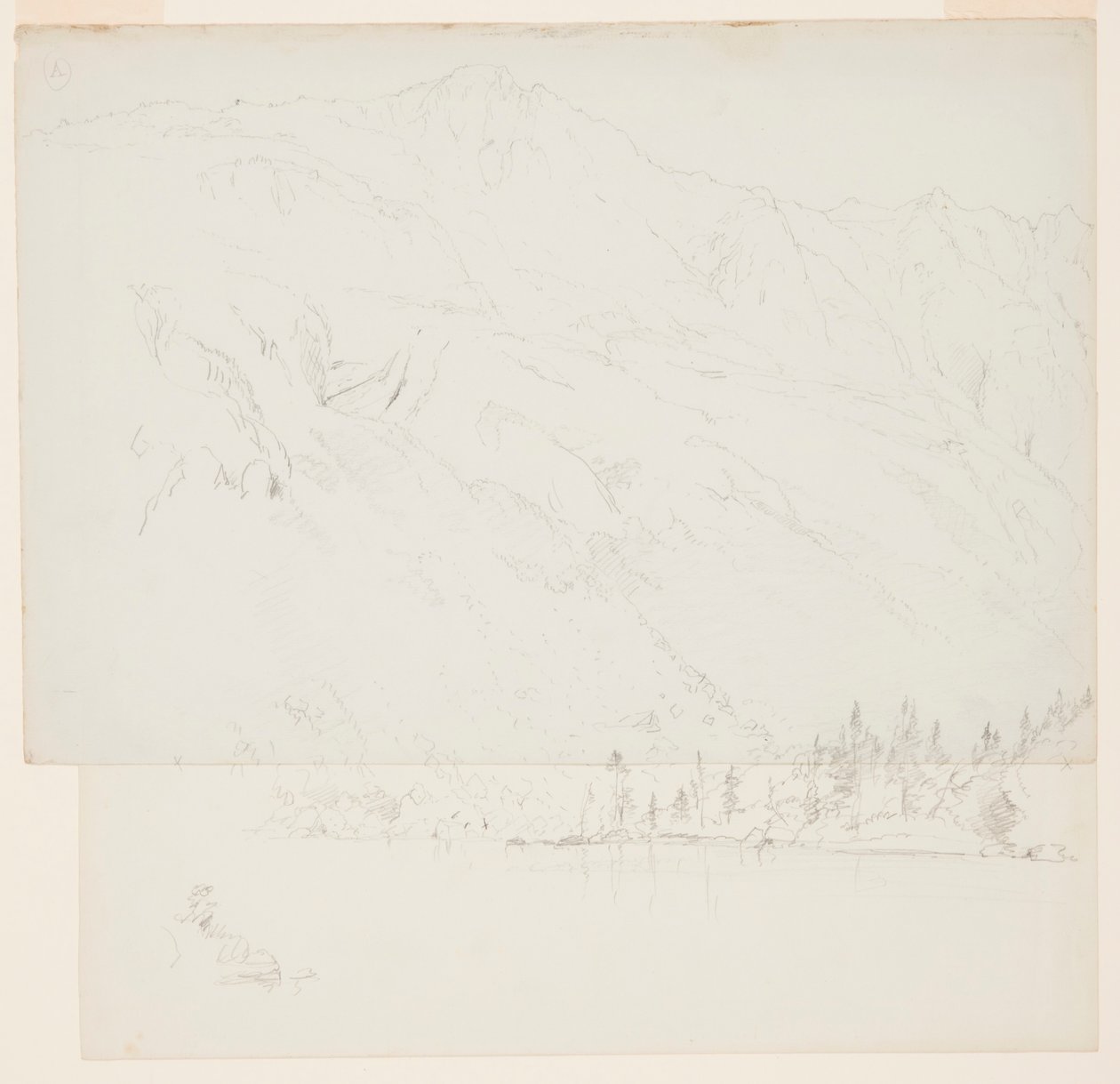 Dessin, mont Katadhin, Maine, 1870-78 - Frederic Edwin Church