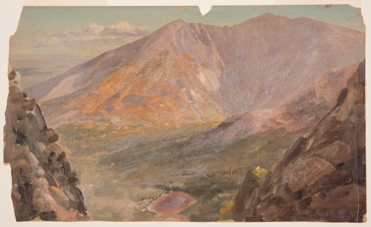 Dessin, mont Katahdin, Grand Bassin depuis le mont South Turner, 1877 - Frederic Edwin Church