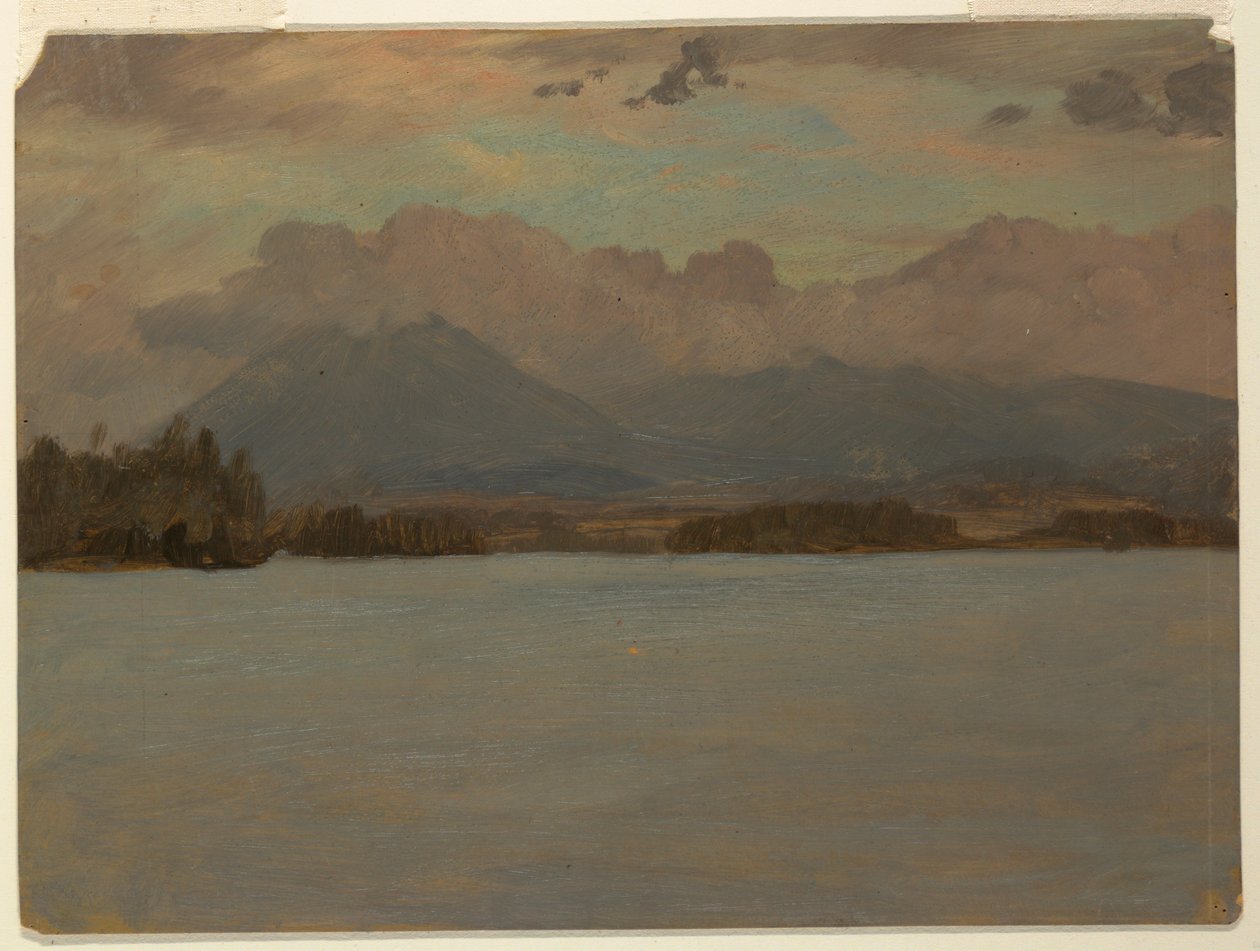 Dessin, le mont Katahdin depuis le lac Katahdin, 1855-65 - Frederic Edwin Church