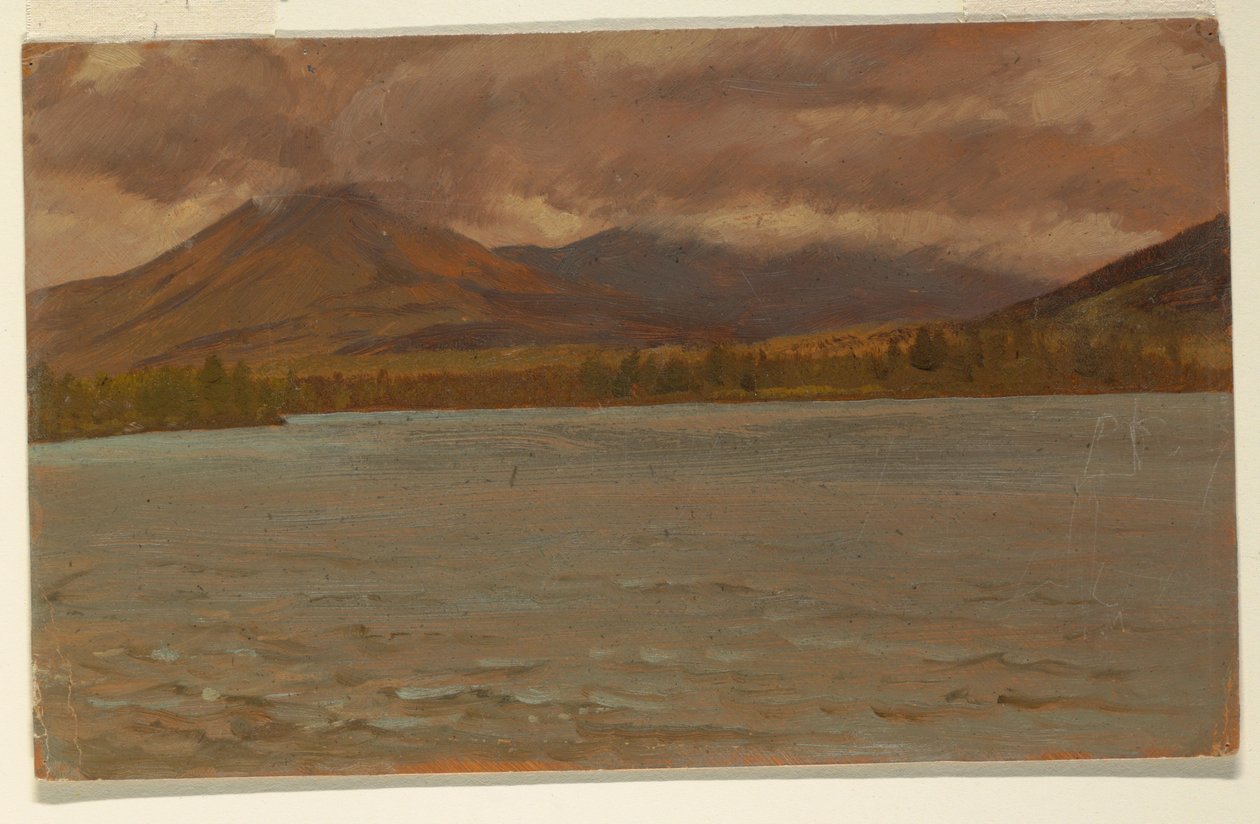 Dessin, Mt. Katahdin depuis le lac Katahdin, 1860-70 - Frederic Edwin Church