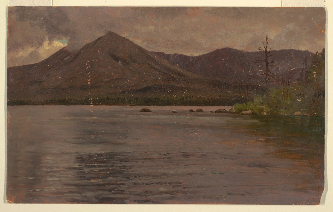 Dessin, mont Katahdin, depuis le lac Katahdin, 1877 - Frederic Edwin Church
