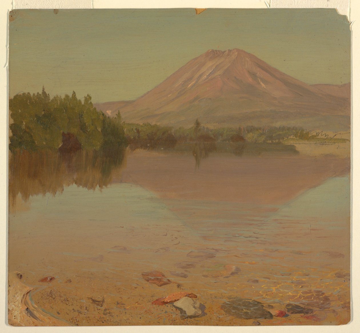 Dessin, le mont Katahdin depuis le lac Katahdin, peut-être 1870 - Frederic Edwin Church