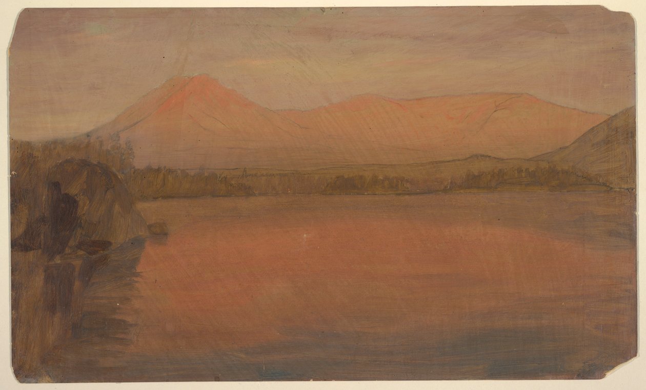 Dessin, Mts. Katahdin et Turner depuis le lac Katahdin, 1860-78 - Frederic Edwin Church
