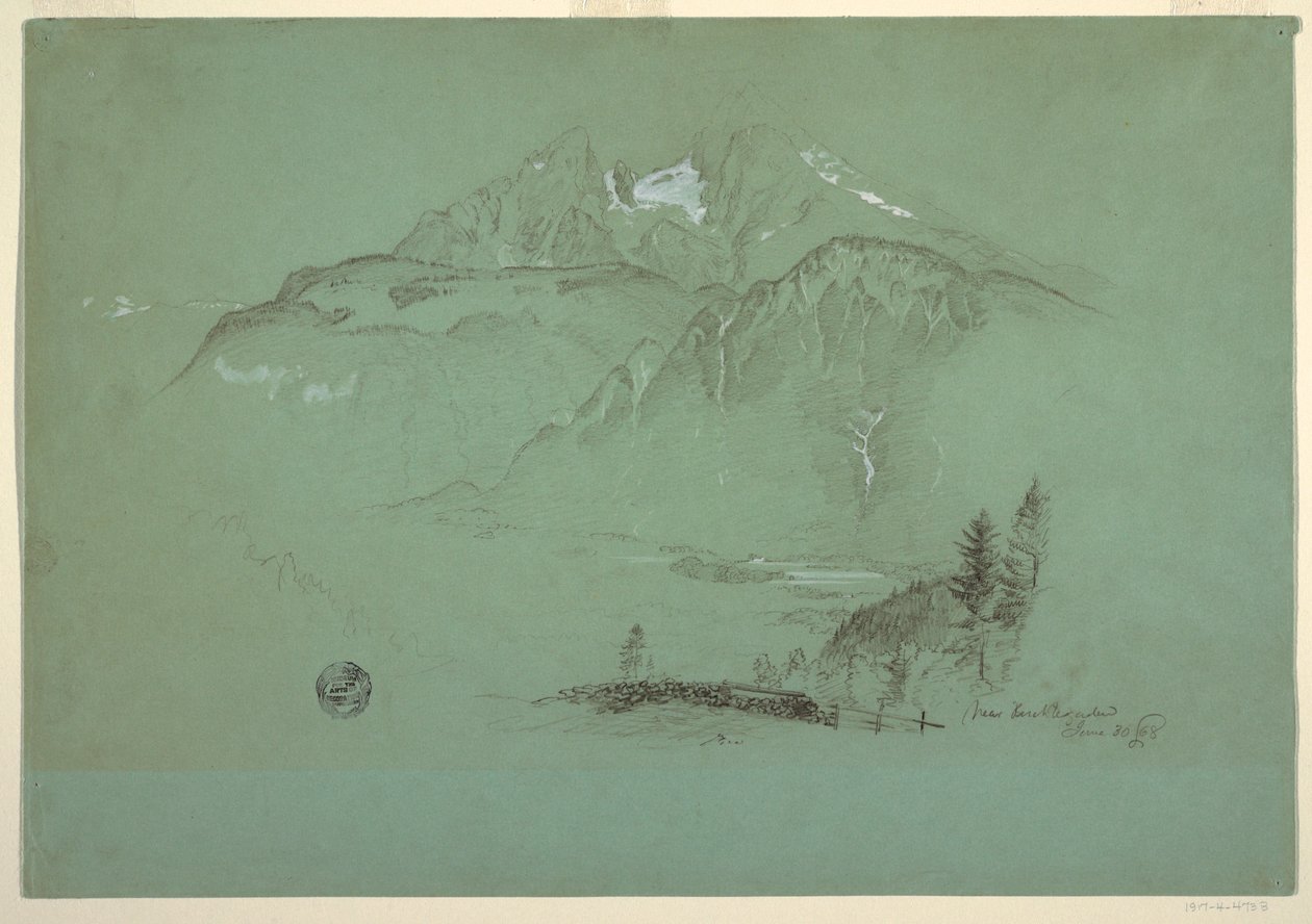 Dessin, près de Berchtesgaden, Bavière, 30 juin 1868 - Frederic Edwin Church