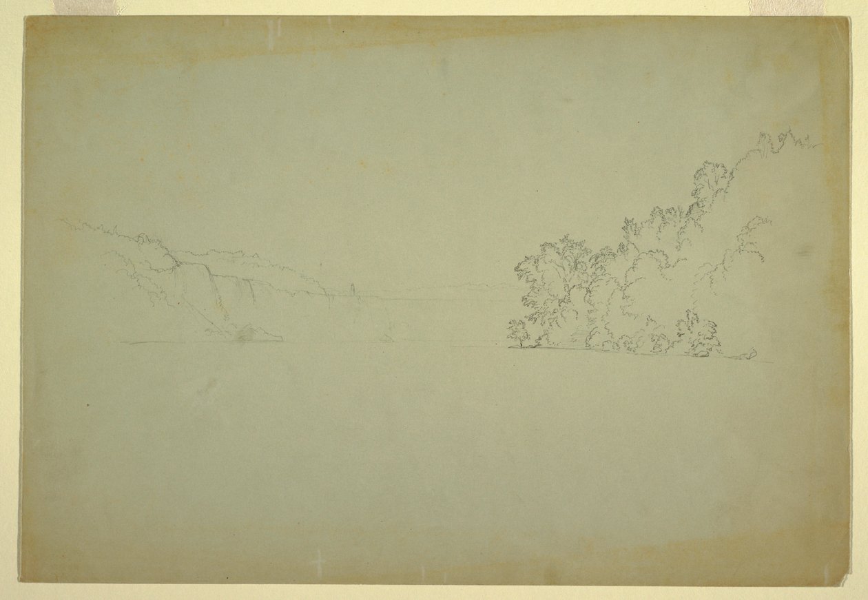 Dessin, chutes du Niagara vues du nord-ouest, 1856 - Frederic Edwin Church