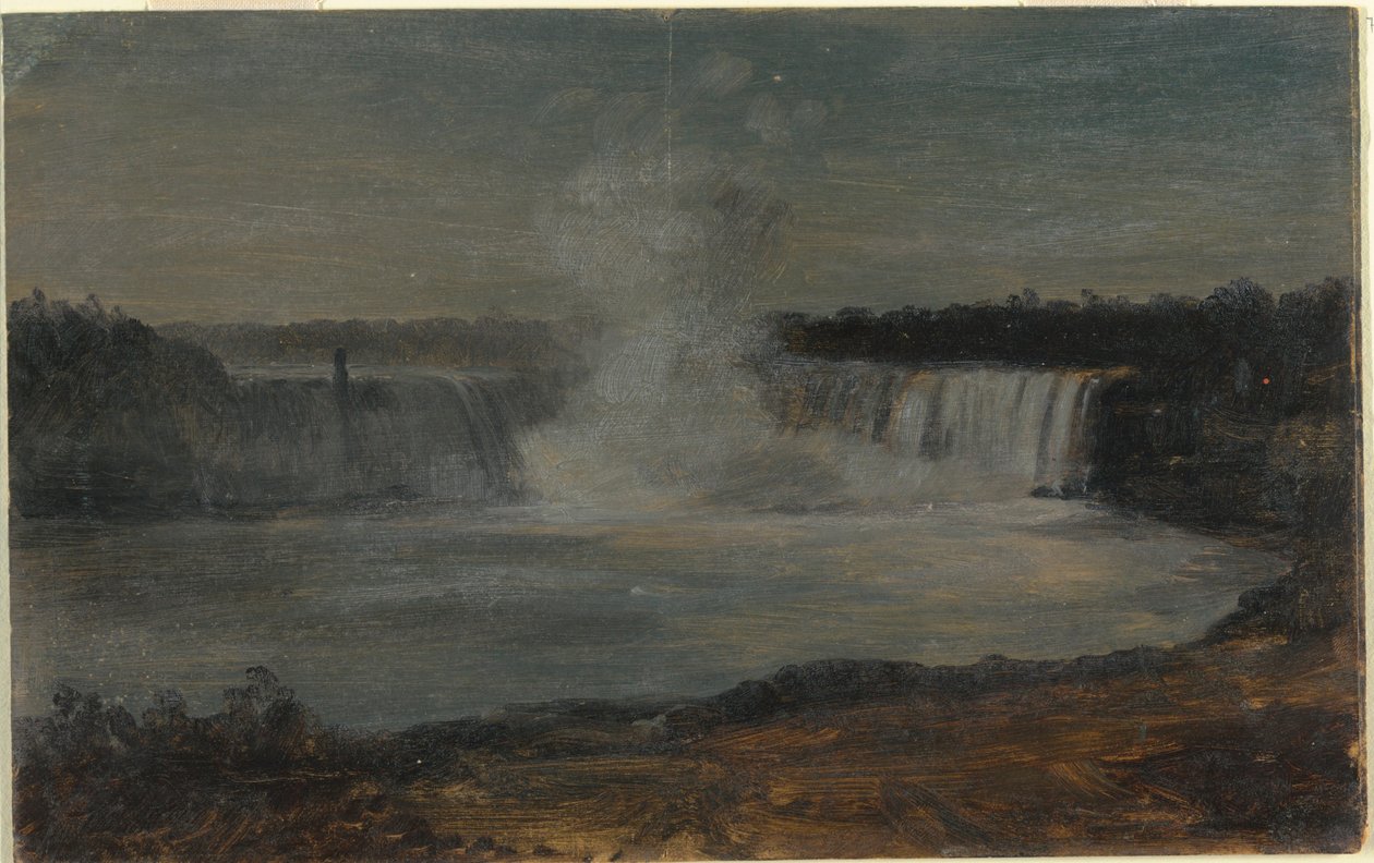 Dessin, chutes du Niagara dans la lumière du soir, septembre 1856 - Frederic Edwin Church