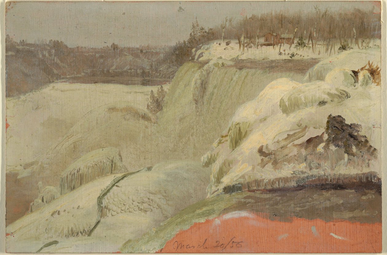 Dessin, Chutes du Niagara dans la neige, vues de l
