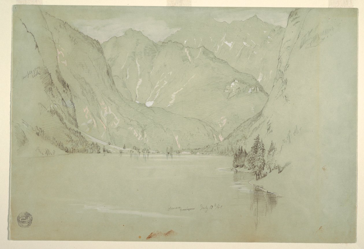 Dessin, Obersee, Berchtesgaden, Bavière, 17 juillet 1868 - Frederic Edwin Church