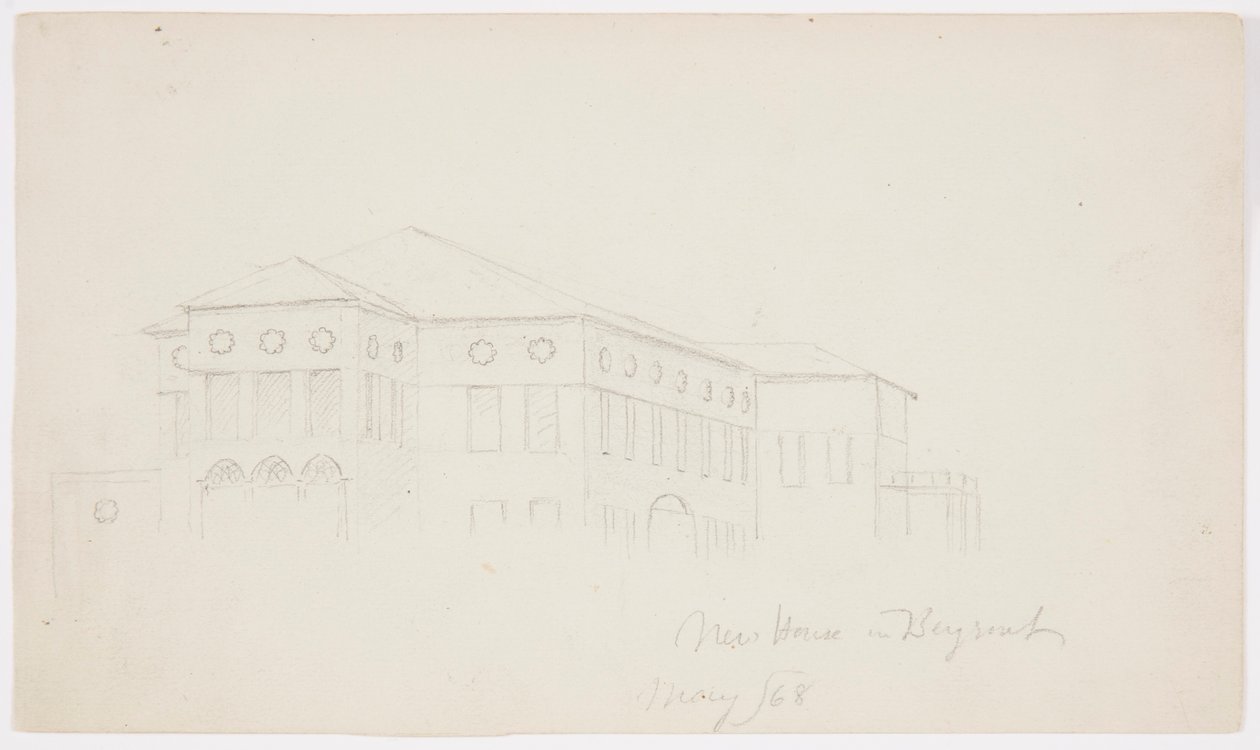 Dessin, vieille maison, Beyrouth, 1868 - Frederic Edwin Church