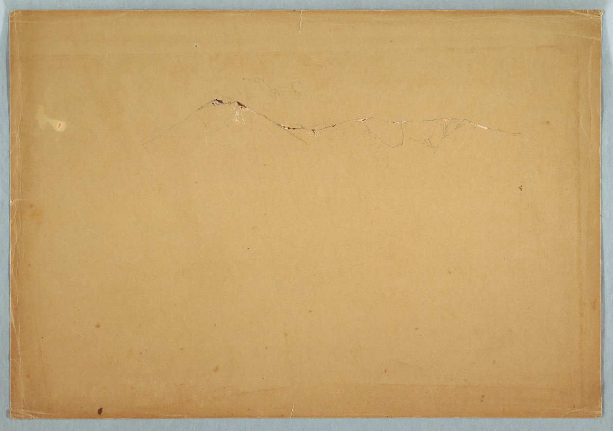 Dessin, contour du mont Katahdin, Maine, vers 1856-60 - Frederic Edwin Church