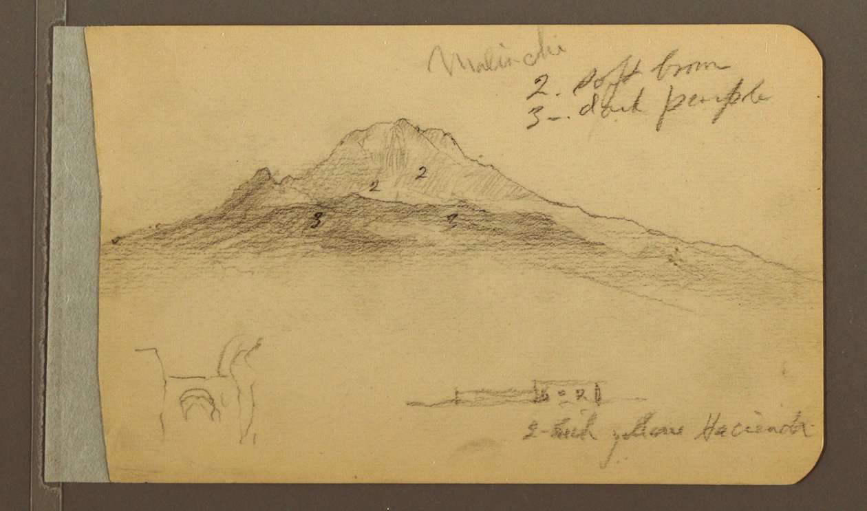 Dessin, Pic de Malintzi, 1889 - Frederic Edwin Church