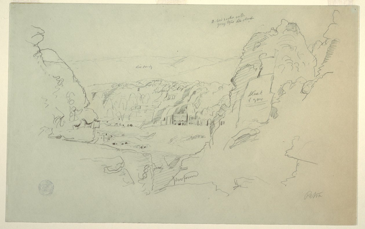 Dessin, Pétra, Jordanie vue de l