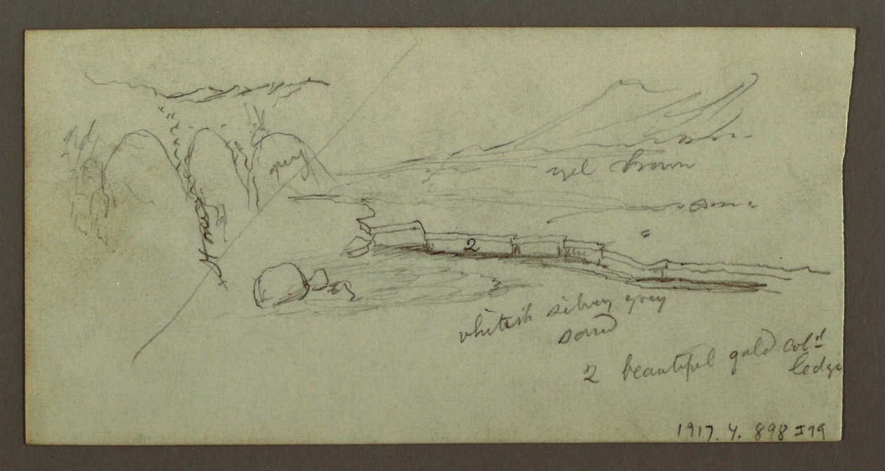 Dessin, plaine et chaîne de montagnes, peut-être 1868 - Frederic Edwin Church