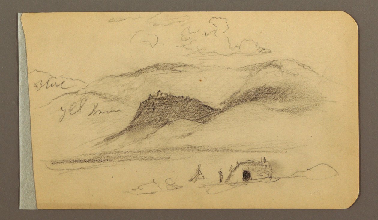 Dessin, plaine, colline, ville ; Verso : chaîne de montagnes, 1889 - Frederic Edwin Church