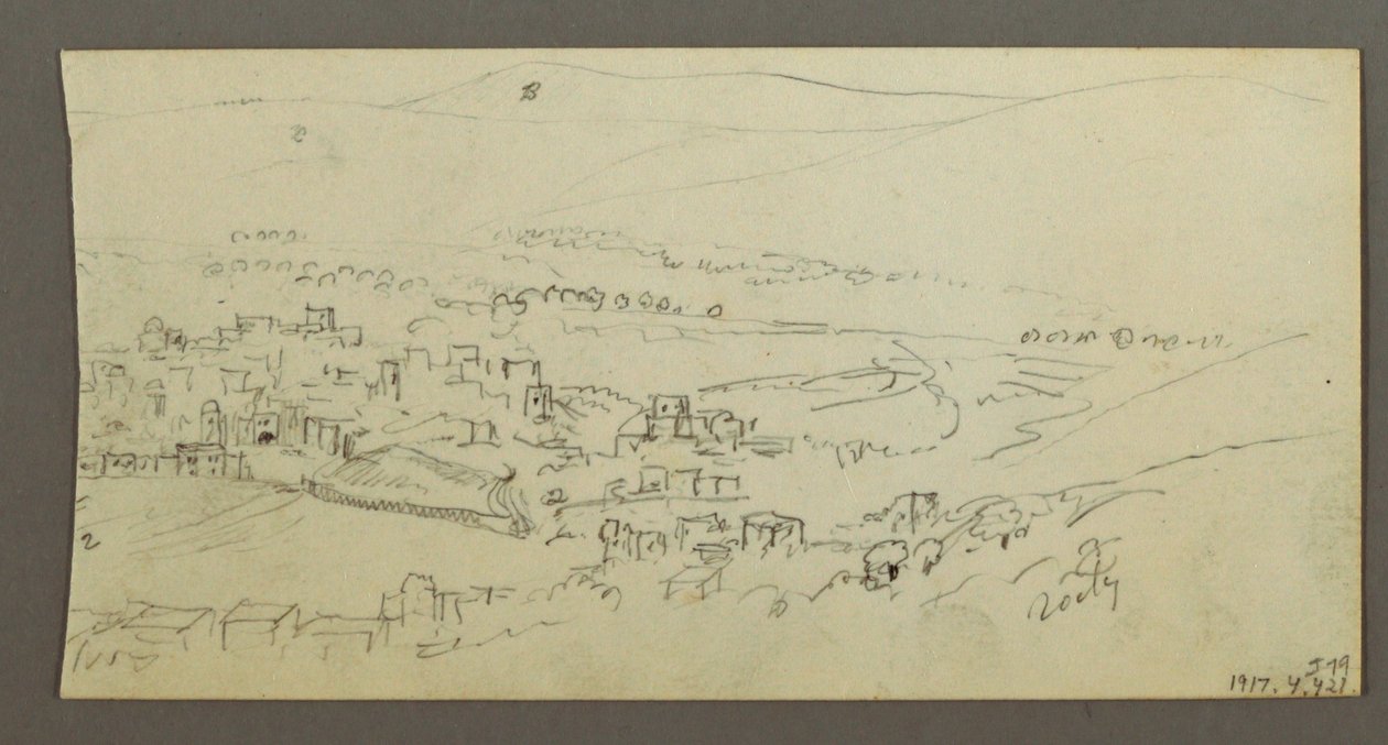 Dessin, piscine et bâtiments, peut-être 1868 - Frederic Edwin Church