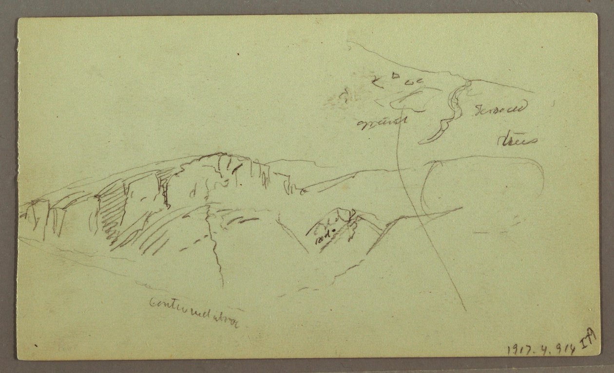 Dessin, Cimes des montagnes Rocheuses, peut-être 1868 - Frederic Edwin Church