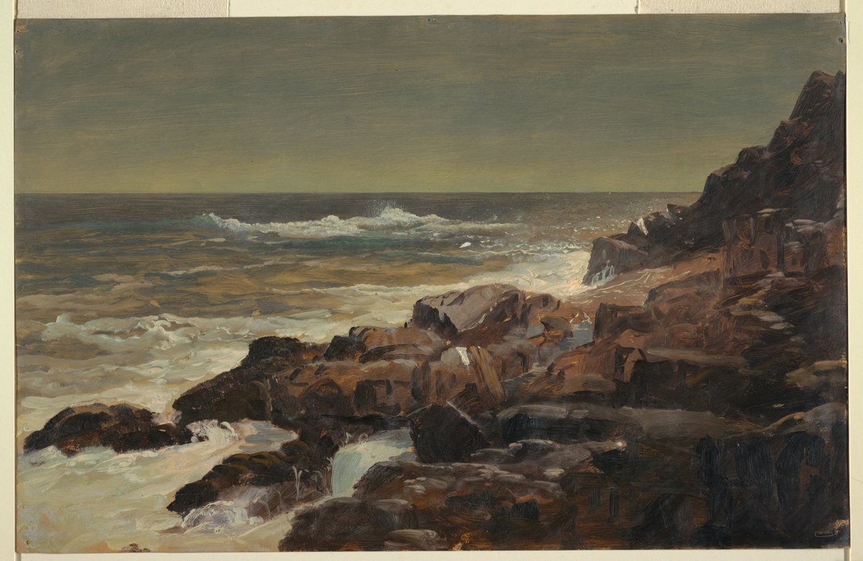 Dessin, Rocky Seashore, Maine, vers 1860 - Frederic Edwin Church