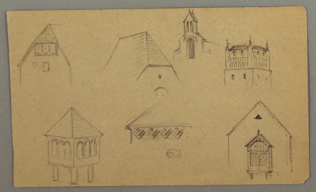 Dessin, Études de toits, Autriche ( ), 1868 - Frederic Edwin Church