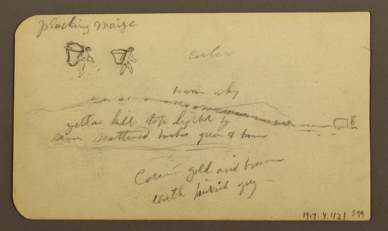 Dessin, montagne escarpée traversant une plaine ; verso : figures, paysage, 12 décembre 1884 - Frederic Edwin Church