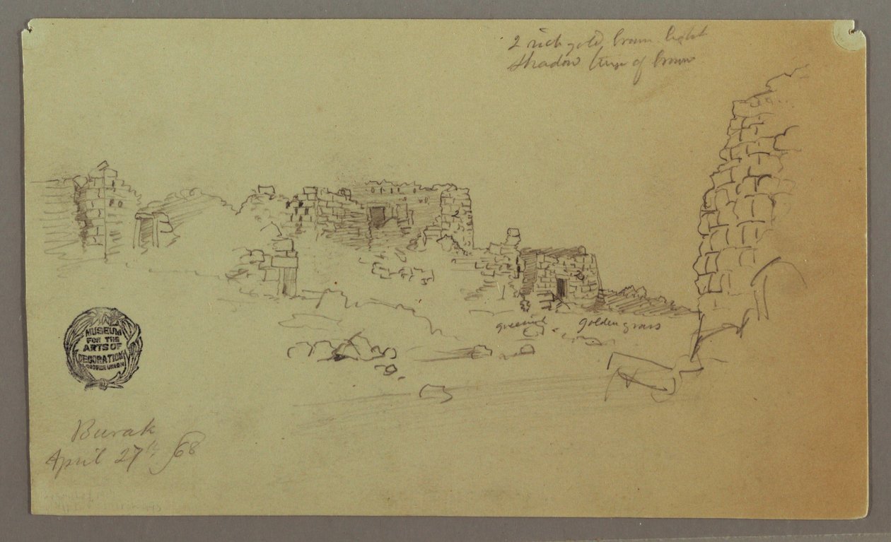 Dessin, ruines, 27 avril 1868 - Frederic Edwin Church