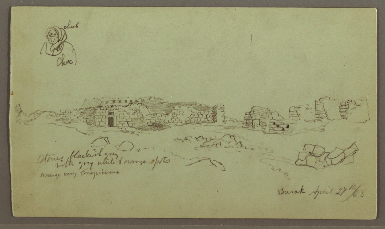 Dessin, Ruines, étude de figure, 27 avril 1868 - Frederic Edwin Church